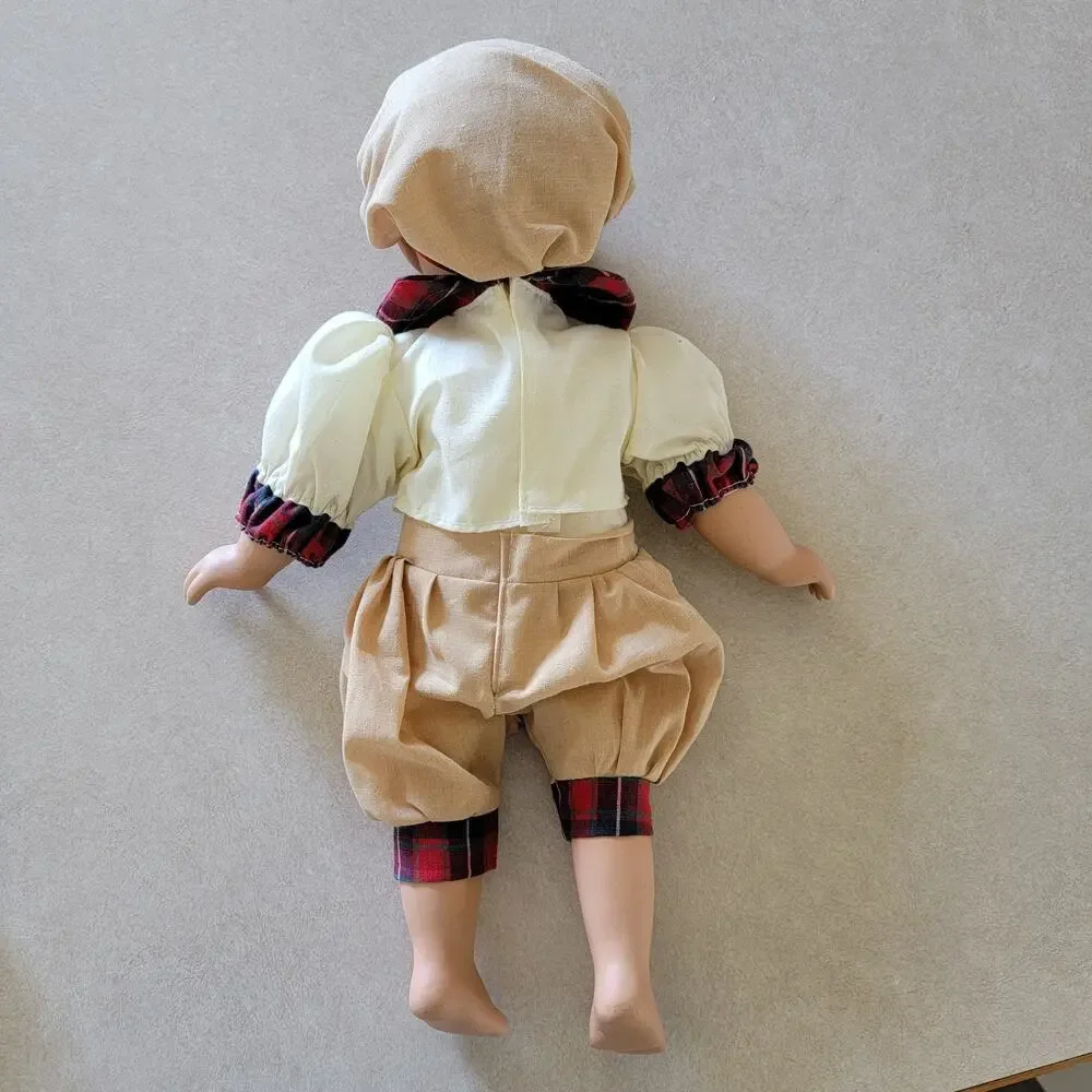 Paper Boy Winking Porcelain Doll Brown Eyes Blonde Hair 16 Inches Collector